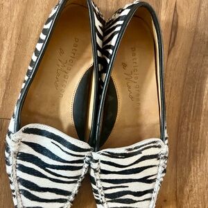 Patricia Green Jillian haircalf moccasin zebra size 8